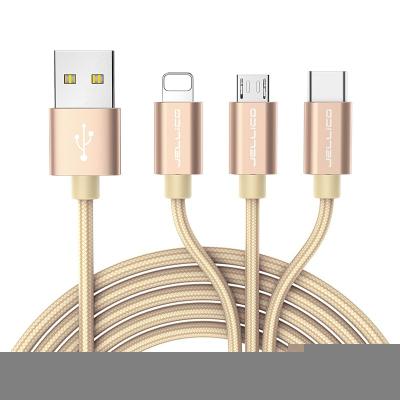 China Etc.electronic Mobile Phone Product 3 In 1 Micro USB Type C Charger Cable Usb Multi Usb Cord Usb Multi Left Multi Charging Cell Phone Wire For Samsung S10 for sale