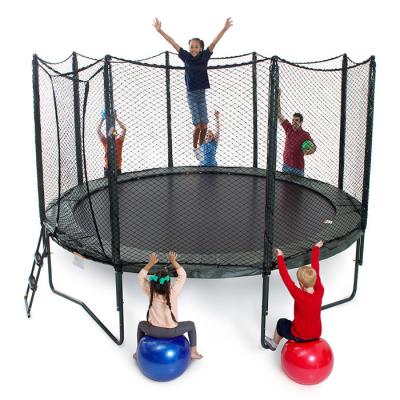 China With Cheap Fitness Trampoline High Quality Elastic Round Playground Trampoline Professional Outdoor Net Park Protector With Safety Net for sale