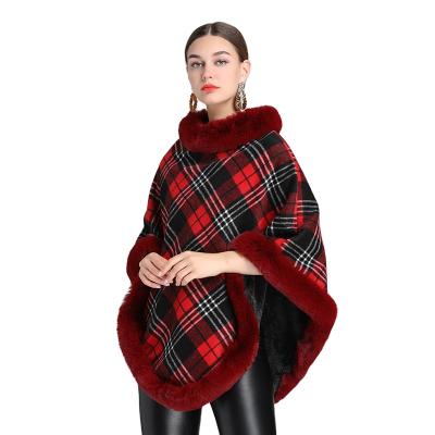 China Women's Pashmina Striped Plaid Wool Collar Cape Scarf Sweater Street Coat Pashmina Shawl Striped Women's Shawls for sale