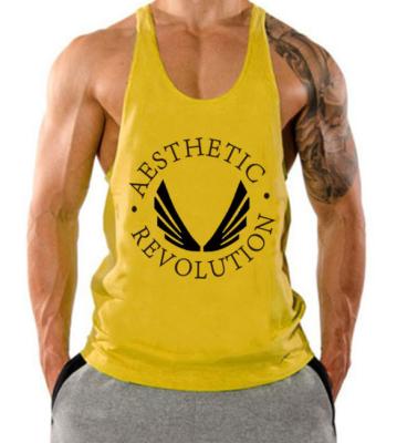 China Muscle Training Vest Summer Muscle Round Fitness Men's Sleeveless Vest Support Vest Pattern Customization for sale