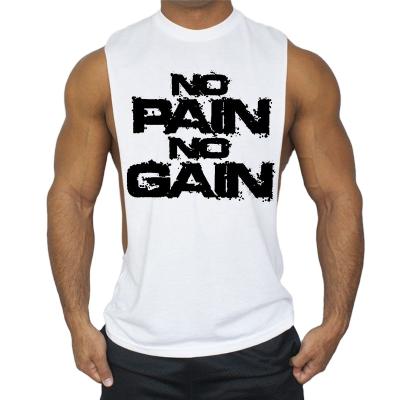 China QUICK DRY QUICK DRY Mens T Shirts Sleeveless Muscle Guys Lift Up Wear No Pain No Gain GYM Fitness Crewneck Tank Tops for sale