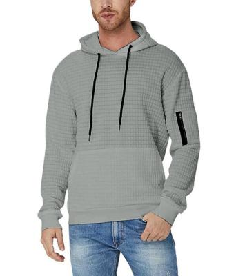 China European and American autumn/winter bag of color block men's jacquard hoodie long sleeve sports coat new 2021 hooded zipper hoodie for sale