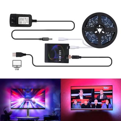 China 5V Ambient WS2812B USB Ambibox in Dreamy Color TV Kit For Desktop PC Wallpaper Ambient Lighting 5050 RGB LED Strip Light for sale