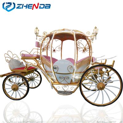 China Wedding Cinderella Princess Wedding Pumpkin Horse Sweet Pulled Carriage Amusement Park Photography Party Event Decoration Pink High Quality Exquisite Cute Guided Trolley for sale