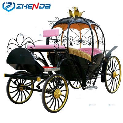 China Wedding Cinderella Princess Tour Photography Cute Guided Wedding Horse Carriage Amusement Park Photography Party Event Decoration Black Pumpkin Horse Carriage Amusement Park Props for sale