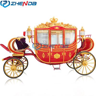 China Q235B Steel Structure Sight Chinese Party Red Wedding Electric Trolley (Customization Accepted) With Guided Lights Royal Trolley for sale