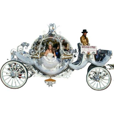 China Cinderella Pumpkin Carriage Wedding Sightseeing Wedding Amusement Park Photography Party Event Decoration White Electric Play Horse-Drawn Carriage for sale