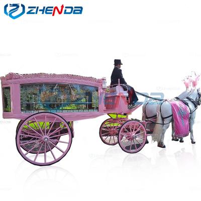 China 2023 Style Special Events Carriage Pink European Funeral Cart European Style Yew Cart for sale