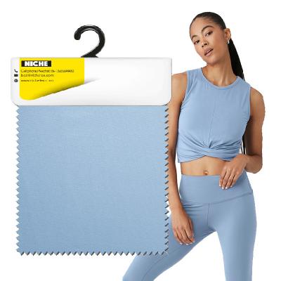 China Custom Eco-friendly Sueded OEM Polyester High Stretch Brushed Microfiber Interlock Breathable Recycled Fabric For Gym Yoga Wear Sports Fitness for sale