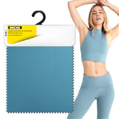 China Brushed Sueded OEM Customized 70% Spandex Nylon High Stretch Microfiber 30% Breathable Interlock Fabric For Gym Yoga Wear Sports Fitness for sale