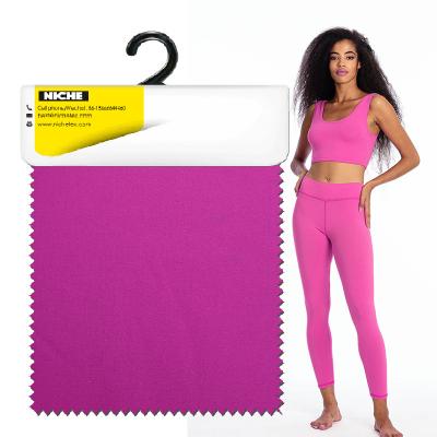 China OEM 80% Sueded Polyester 20% Elastane Spandex Lycra Coupling Brushed Stretch Breathable Double Sided Fabric 80% Sueded For Gym Yoga Wear Sports Fitness for sale