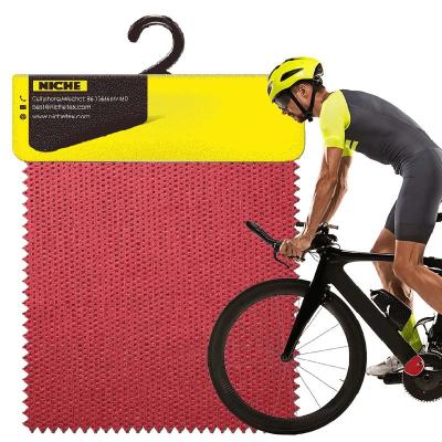 China Vivid Color Fastness Custom Vivid Supplier 4 Way Stretch Knitting Breathable Jacquard Mesh Fabric For Sportswear Cycling Fitness for sale