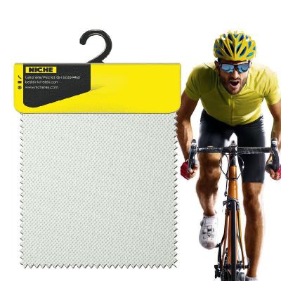 China Custom Sustainable Polyester Spandex Knitting Breathable Warp Knitted Jacquard Micro-mesh Fabric For Sportswear Cycling Riding Fitness for sale