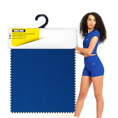 China Durable Custom Breathable Nylon Breathable Comfortable Spandex Sweat Moisture Wicking Mesh Knit Fabric For Gym Yoga Wear Sportswear for sale