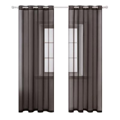 China Terilon Insulated Sheer Color Window Screen Finished Curtain Yarn Drilling Single Curtain For Living Room for sale