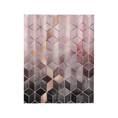 China Hot Selling High Quality Geometric Printing Waterproof Dacron Insulated Shower Curtains for sale