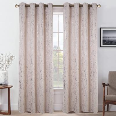 China Grommet Blackout Insulated Curtains For Kids Bedroom, Room Tarnish Thermal Insulated Window Curtain, Home Decoration Silver Wave Foil for sale