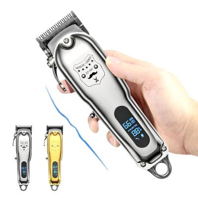 China Titanium-plated Blade with Ceramic Professional Barber Shop Smart Barber Cordless LCD Display Cordless Electric Hair Clipper for Man for sale