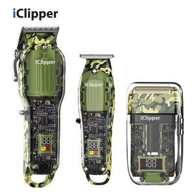 China ICLIPPER-TX3S Stylish Design Digital Display Smart Electric Shaver Twin Blade For Men Waterproof USB Charging Rechargeable Head Shaver for sale