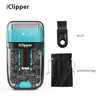 China 2022 New ICLIPPER-TX3 Twin Blade Design USB Waterproof Beard Shaver Charging Rechargeable Electric Hair Shaver for sale