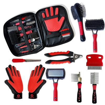 China 9 Viable Packs Professional Pet Grooming Kit Dog Cleaning Glove Brush Hair Remover Kit Set For Dogs And Cats Pet Device for sale