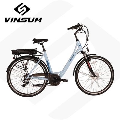 China Manufacturer 700C Electric Hot City Aluminum Alloy VINSUM Electric Bicycle Bikes For Adults for sale