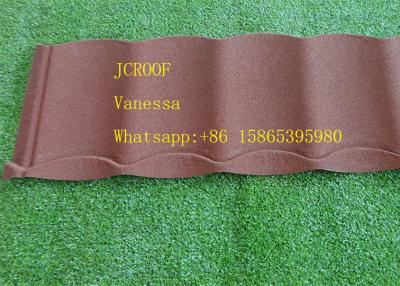 China Stone Coated Metal Roofing Tile Installed size 1250*370mm 0.45mm Thickness Makuti Grained for sale