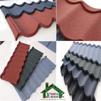 China Stone Chip Coated  Metal Roof Tiles /  color stone chips customized Bond tiles for sale