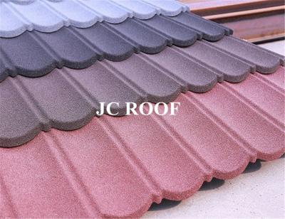 China Environmental Friendly Color Sand Stone Coated Steel Roof Tiles for sale