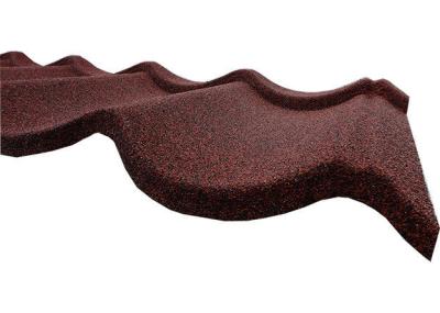 China Red Color Stone Coated Steel Roof Tiles Simple Installation 0.4mm Thickness for sale