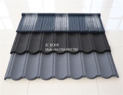 China Coffee Brown Color 0.4 mm Stone Coated Steel Roofing Sheet sizes , 1340 x 420 mm Metal Roofing Tiles for sale