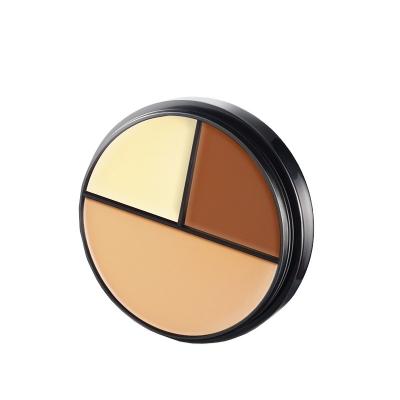 China Super Warm Whitening Waterproof Professional Concealer Tri-Color Concealer High Quality Private Label Makeup Moisturizer Lighting for sale