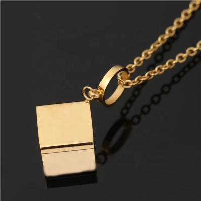 China Fashion 18K Gold Stainless Steel Cubic Jewelry Set Trendy Shape Necklace And Earring for sale