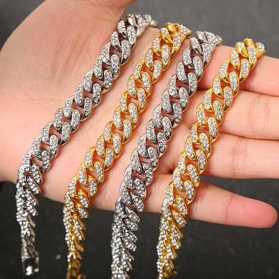 China Trendy New Fashion Hip Hop Jewelry Gold Filled Miami Cuban Link Chain Chain Gold New Design For Men's Necklace for sale