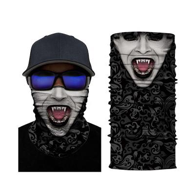 China Popular 3D Clown Headband Outdoor Magic Scarf Digital Printing Seamless Sweat Absorbent Sports Mask Outdoor Riding Neck Cover for sale