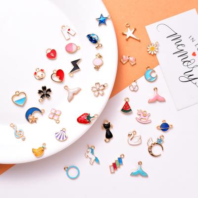 China Cute Double Sided Jewelry 100pcs/pk Alloy Oil Accessories Small Bracelet Pendant Accessories English for sale