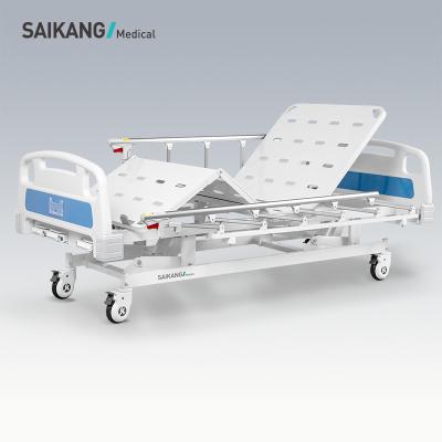 China A3k Available Professional Inpatient Rehab Portable Manual Folding Steel Bed 3 Wheels Funtion for sale