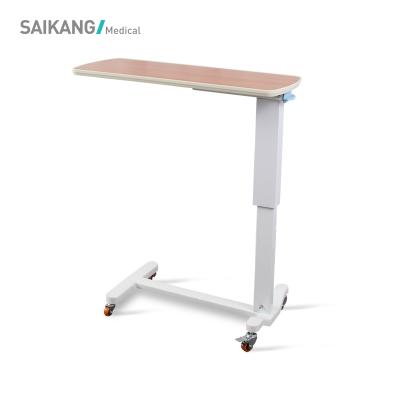 China SKH201-2 Modern Hospital Folding Swivel Bed Tray Table With Wheel for sale