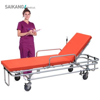 China Modern SKB039(A)SAIKANG Address Hospital Cart Stainless Steel Ambulance Transport Stretcher Patient Trolley for sale