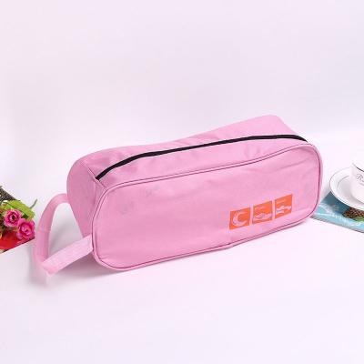 China Durable Wholesale Waterproof Portable Oxford PVC Storage Bag Pink Travel Shoes Bag With Zipper And Window for sale