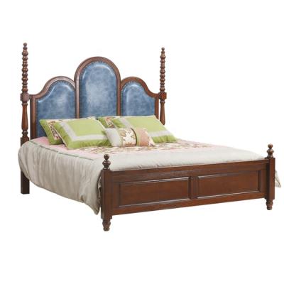 China Durable Artistic Wooden Custom Classic Double Bed Bed Room Furniture for sale