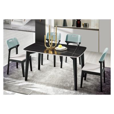 China (Other) adjustable industrial style dining room furniture set, wooden chairs and ceramic dining table for sale