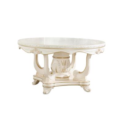 China Luxury Round Dining Table Antique Carving Design Furniture Dining Room for sale