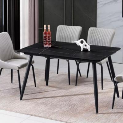 China China factory adjustable cheap modern rectangle (shape) dining chair and table sets with strong carbon steel table top and legs for sale