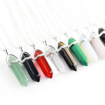 China Crystal Stone Hexagonal Charms Necklace pendant jewelry wholesale natural quartz healing 8466671 for sale