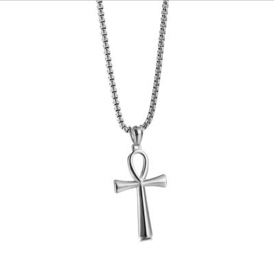 China Vintage Cross Neckless Jewelry Natural Stone Necklace for sale