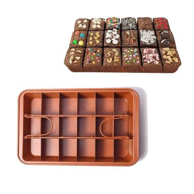 China Sustainable Chocolate Brownie Baking Tray High Quality Brownie Pan Non Stick Checkered Brownie Tools for Toaster and Pizza Ovens for sale