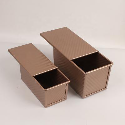 China Factory Direct Supply Sustainable Cake Tray Boxed Toast Cube Baking Cake Molds With Non-stick Lid Mold for sale