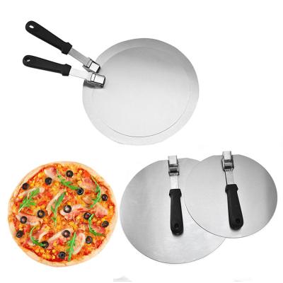 China Sustainable 10 12 Inch Round Aluminum Stainless Steel Pizza Peel Folding Pizza Peel With Plastic Handle for sale