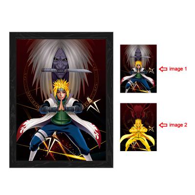 China Namikaze Minato 3D Poster Anime 3D Flip Gradient Poster Fantasy Wall Eco-Friendly 3D Art Poster Bedroom Decoration for sale